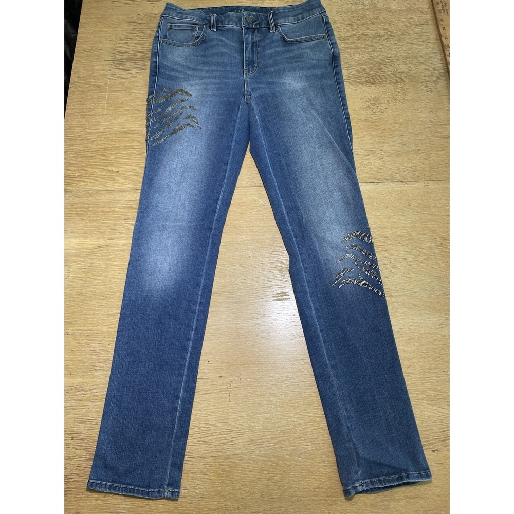 WHBM | White House Black Market The Slim Beaded Jeans Size 8 Mid Rise